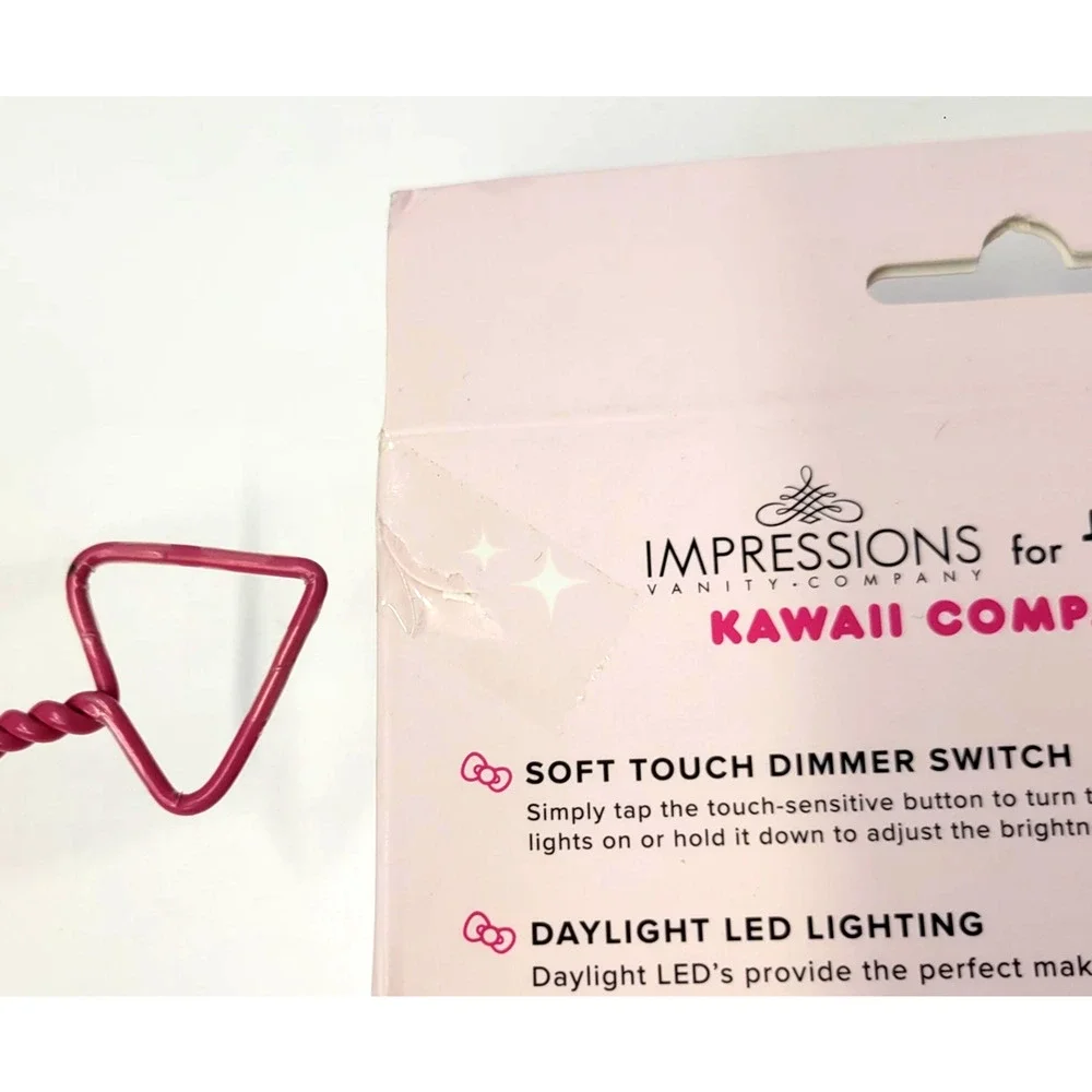 Impressions Vanity Hello Kitty Kawaii Compact Mirror Rose Gold Pink 2X LED